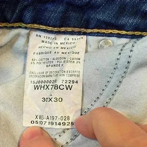 Rock 47 by Wrangler Women's Bootcut Jeans Distressed Blue Size 30x30 - Picture 8 of 9